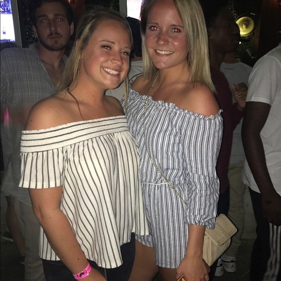 Blue and white stripped romper - Picture 2 of 2